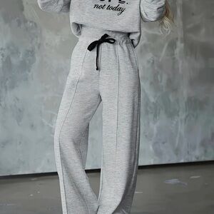 Women's Gray Sweatshirt and Pants Sets